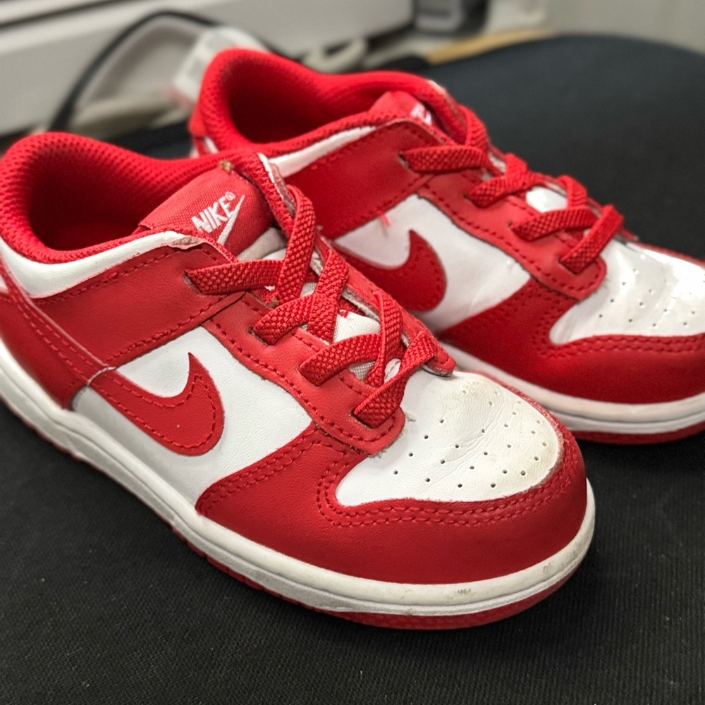 Nike Kids' Red & White Low-Top Sneakers